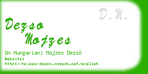 dezso mojzes business card